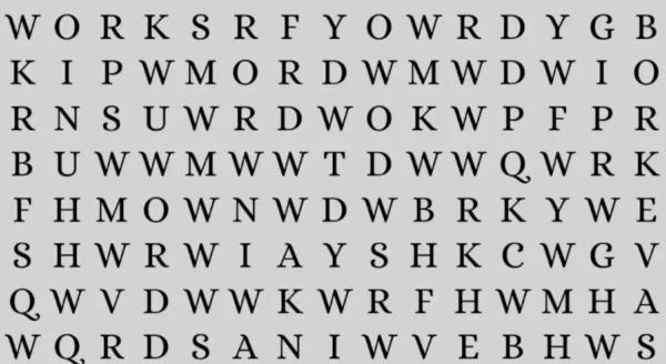 تست هوش چالشی؛ آیا می توانید واژه WORD در حروف الفبا را در 16 ثانیه پیدا کنید؟