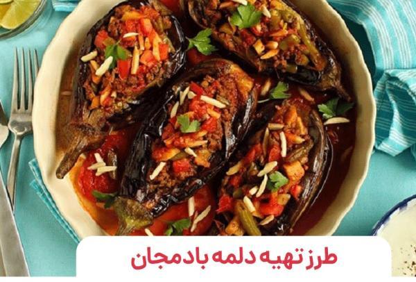 طرز تهیه دلمه بادمجان با گوشت چرخ نموده لذیذ